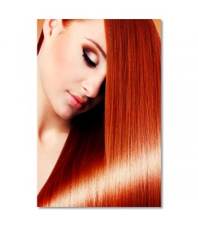 Cuadro peluqueria cabello rojo liso para salones modernos