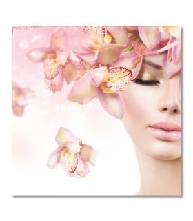 Cuadro peluqueria flores rosas para salones y academias