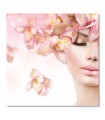 Cuadro peluqueria flores rosas para salones y academias
