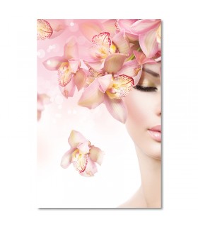 Cuadro peluqueria flores rosas para salones y academias