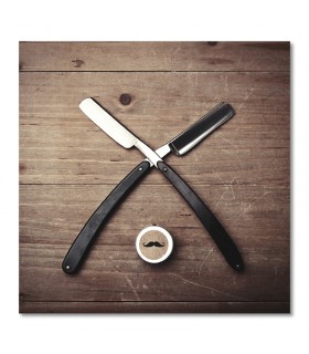 Cuadro peluqueria barberia navajas antiguas para barberias y salones