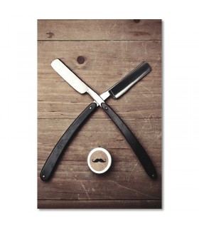 Cuadro peluqueria barberia navajas antiguas para barberias y salones