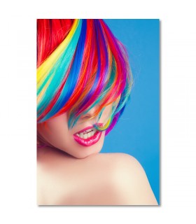 Cuadro peluqueria pelo arcoiris moderno para barberias y salones