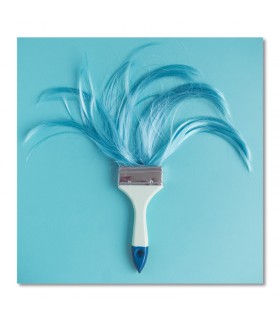 Cuadro peluqueria pincel pelo azul para salones y barberias