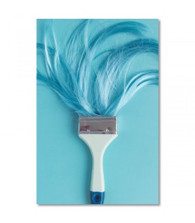 Cuadro peluqueria pincel pelo azul para salones y barberias